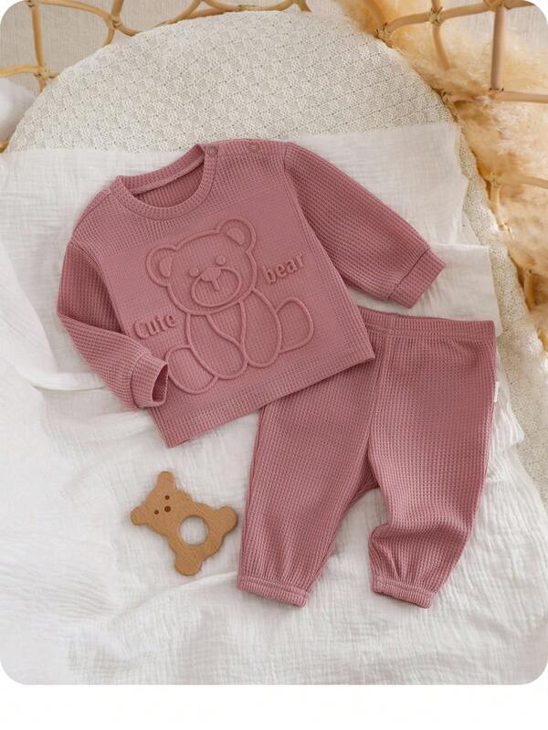 Conjunto de 2 piezas para bebé y niñas pequeñas, sweater y joggers