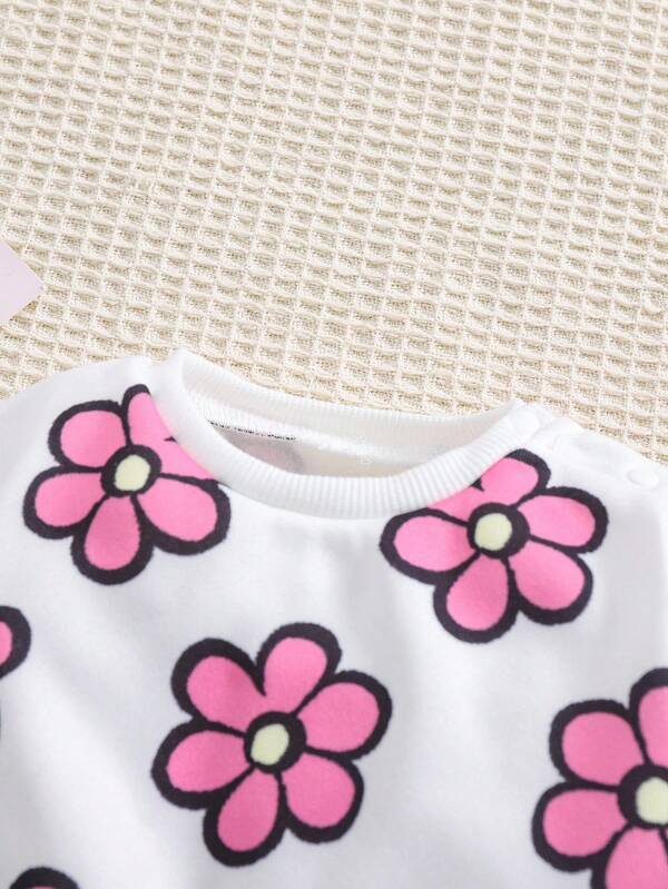 Conjunto de 2 piezas para bebé y niñas pequeñas, sweater y joggers