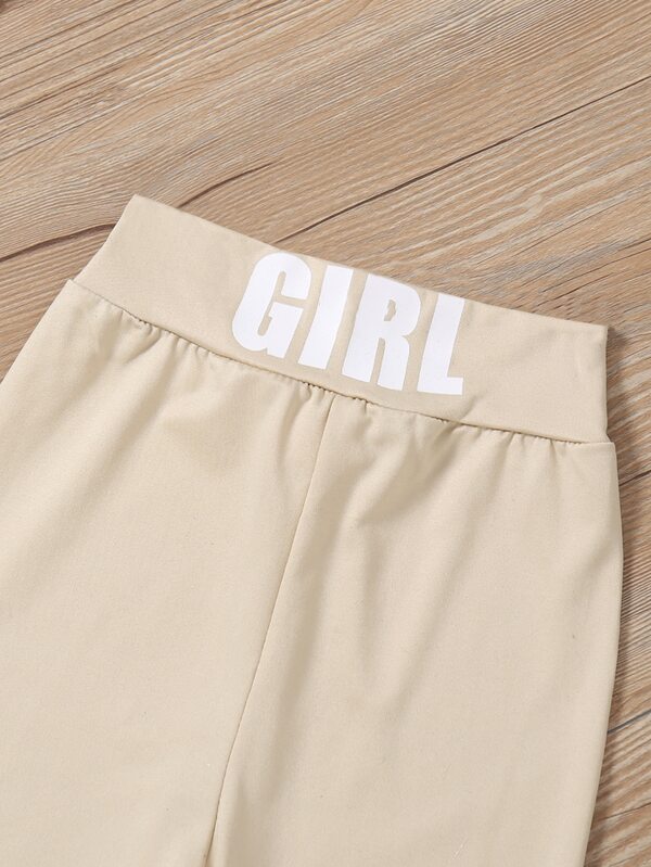 Conjunto de 2 piezas para niñas pequeñas, top y leggins