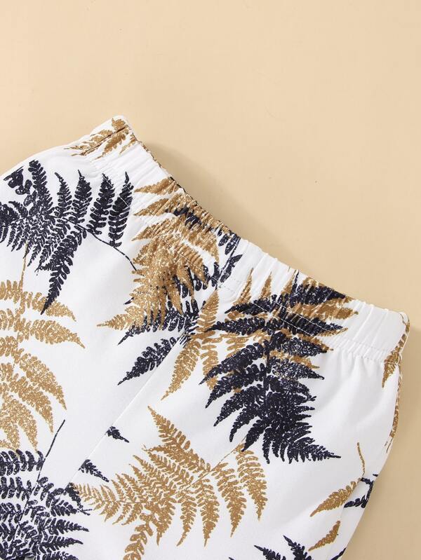 Conjunto de 2 piezas para bebé y niños pequeños, franela y shorts