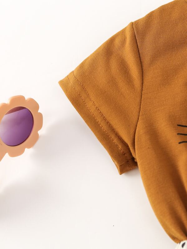 Conjunto de 2 piezas para niñas pequeñas, franela y falda