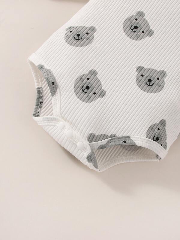 Set de 3 piezas para bebé niño, body, mono y gorro