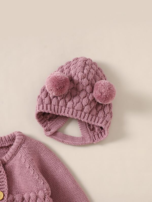 Set de 4 piezas para bebé niña, mameluco, gorro, zapatos y manoplas