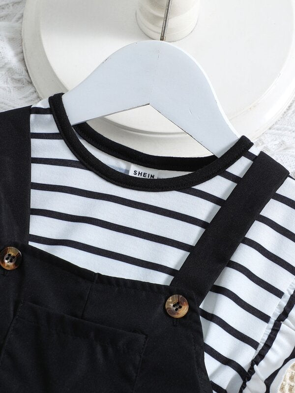 Conjunto de 2 piezas para bebé y niñas pequeñas, blusa y braga