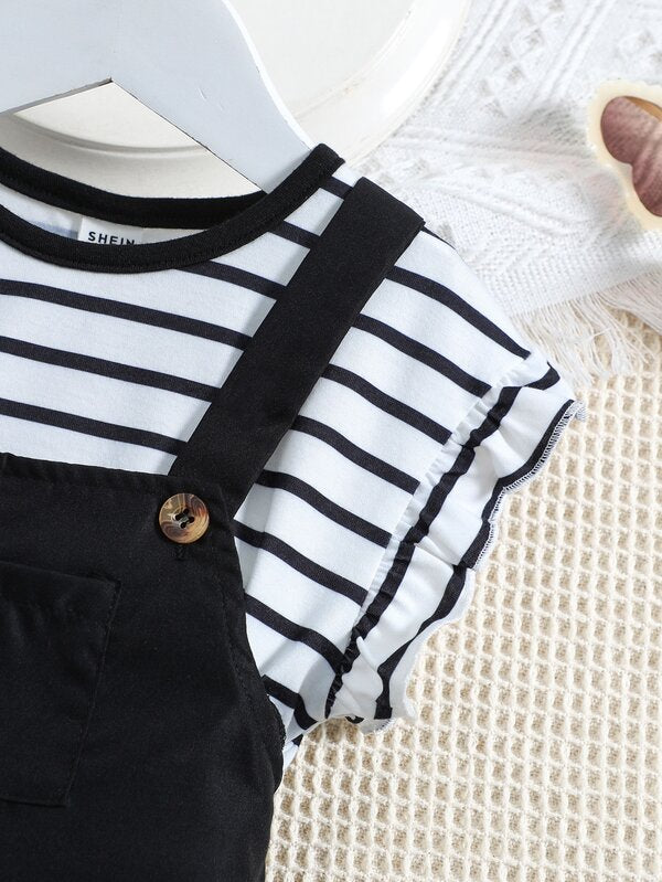 Conjunto de 2 piezas para bebé y niñas pequeñas, blusa y braga