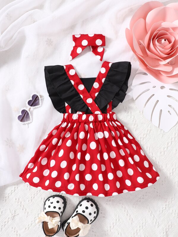 Set de 2 piezas para bebé niñas, vestido y lazo