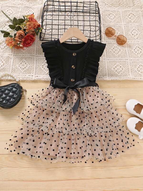 Vestido de lunares para niñas pequeñas