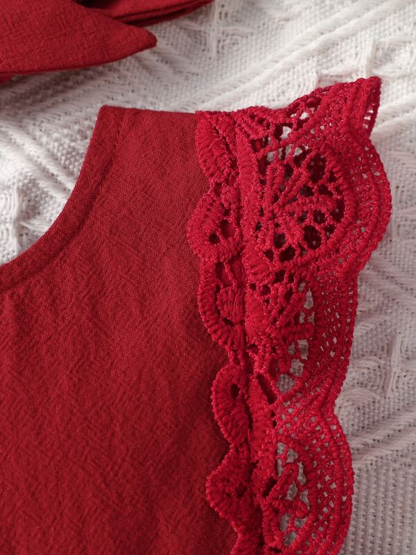 Set de 2 piezas para bebé niña, vestido y lazo