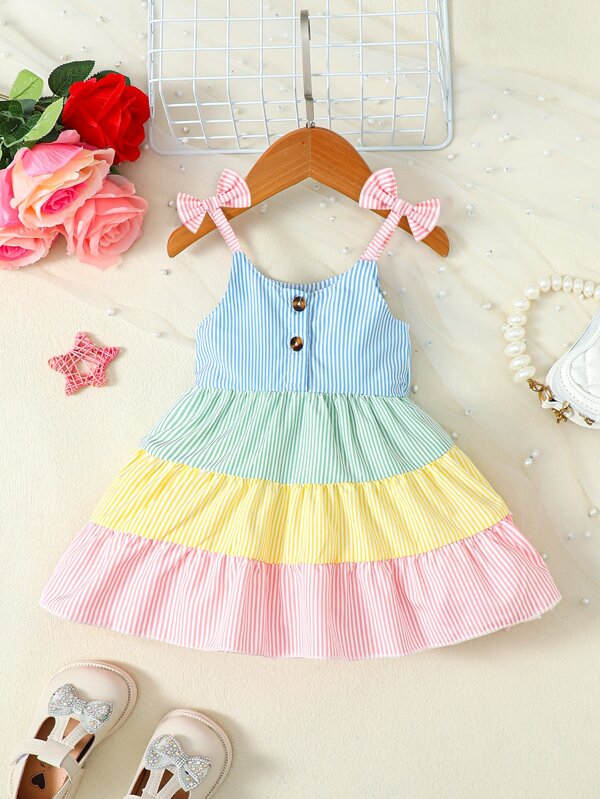 Vestido colorido para bebé y niñas pequeñas