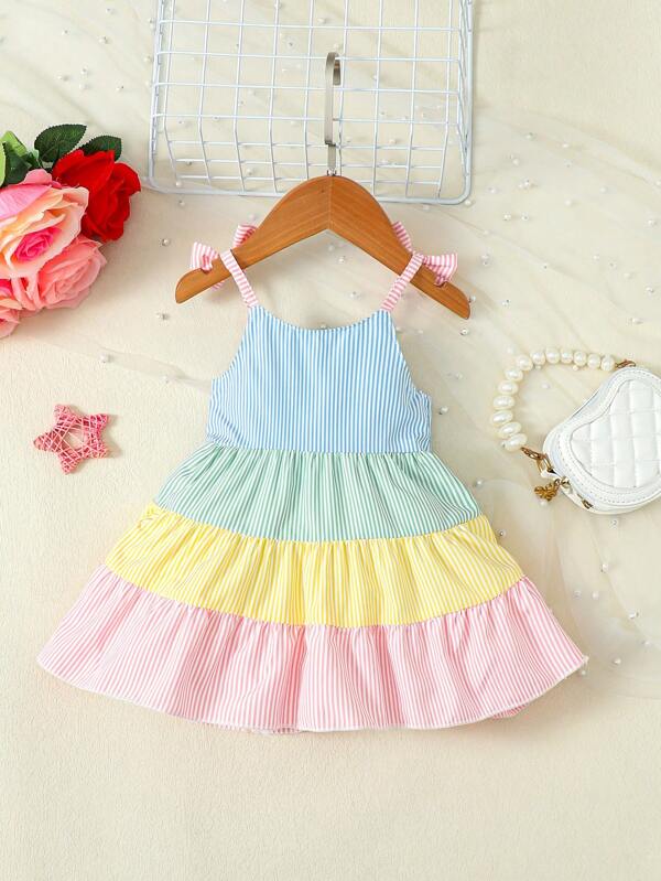 Vestido colorido para bebé y niñas pequeñas