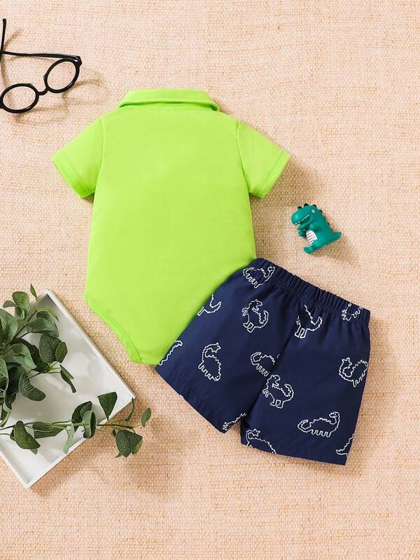 Conjunto de 2 piezas para bebé y niños pequeños, body y shorts