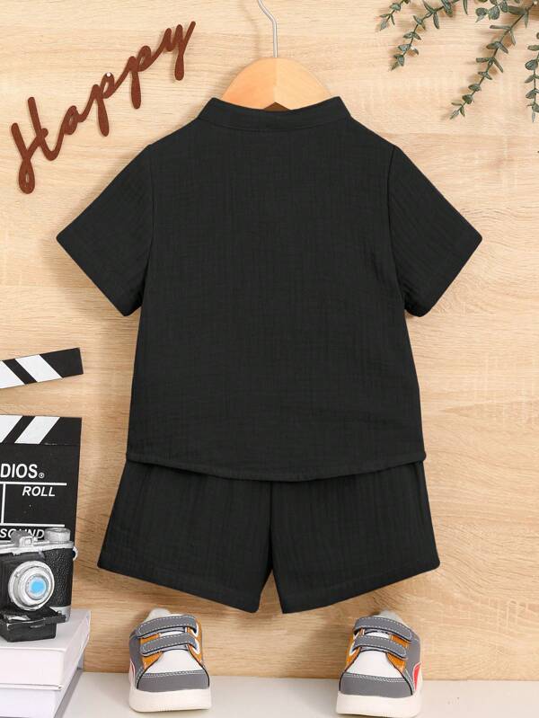 Conjunto de 2 piezas para bebé y niños pequeños, camisa y shorts