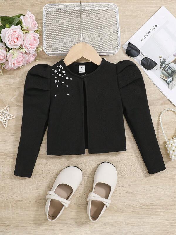 Chaqueta para niñas pequeñas con perlitas