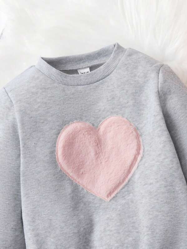 Conjunto de 2 piezas para niñas pequeñas, sweater y joggers