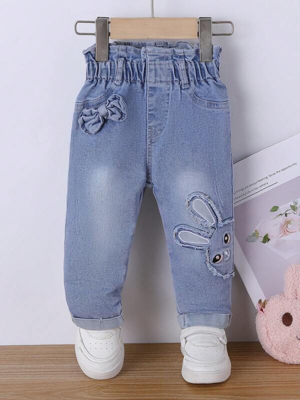 Pantalón con parches para bebé y niñas pequeñas