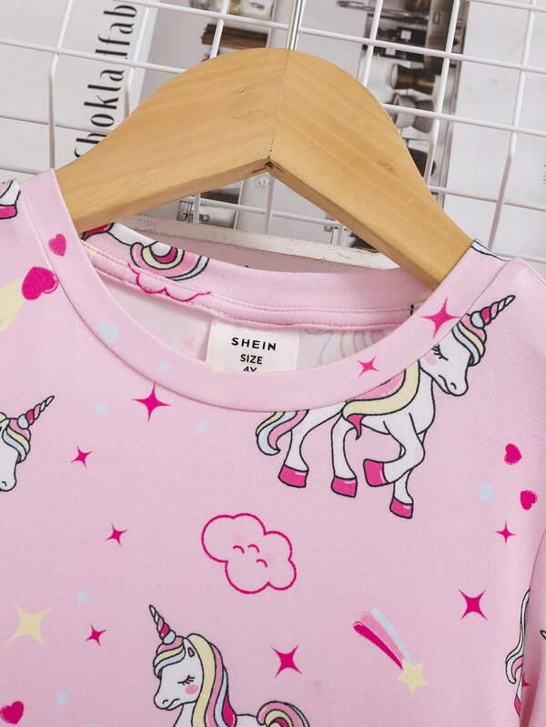 Conjunto de 2 piezas para niñas pequeñas, franela y mono