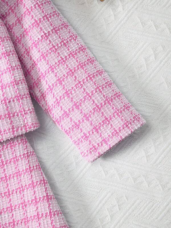 Conjunto de 4 piezas para niñas pequeñas, chaqueta, blusa y falda con cinturón