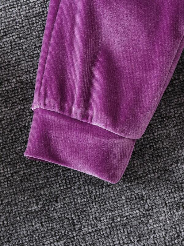 Conjunto de 2 piezas para niñas pequeñas, sweater y joggers