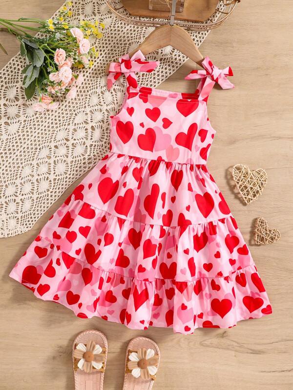 Vestido de corazones para niñas pequeñas