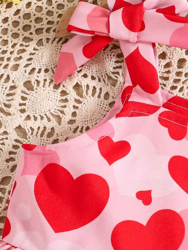Vestido de corazones para niñas pequeñas