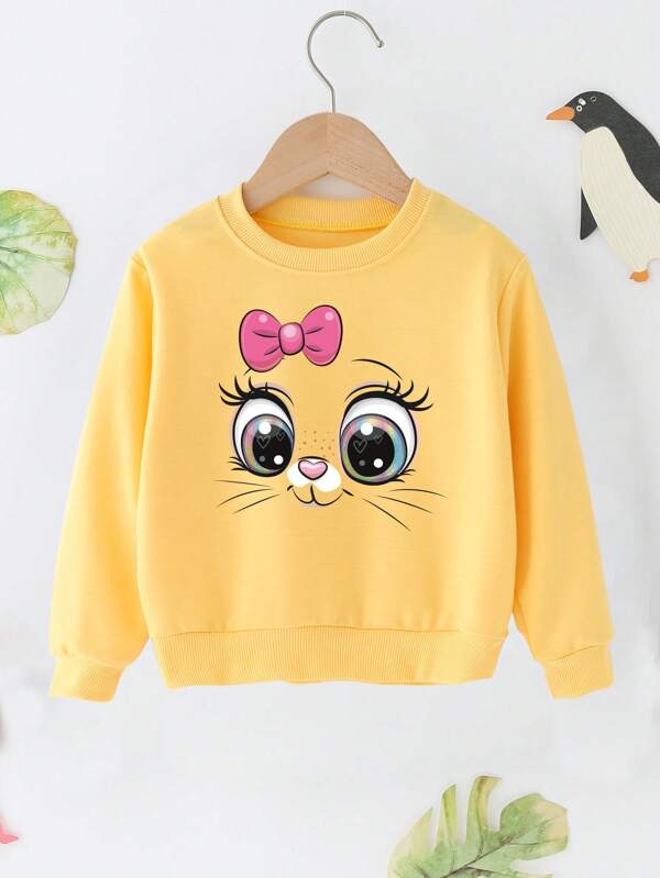 Sudadera de gatita para niña pequeña