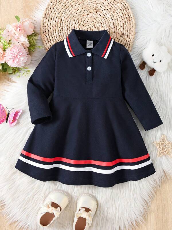 Vestido manga larga para bebé y niñas pequeñas