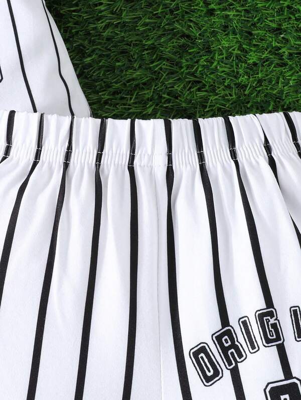 Conjunto de 2 piezas para bebé y niños pequeños, camisa y shorts