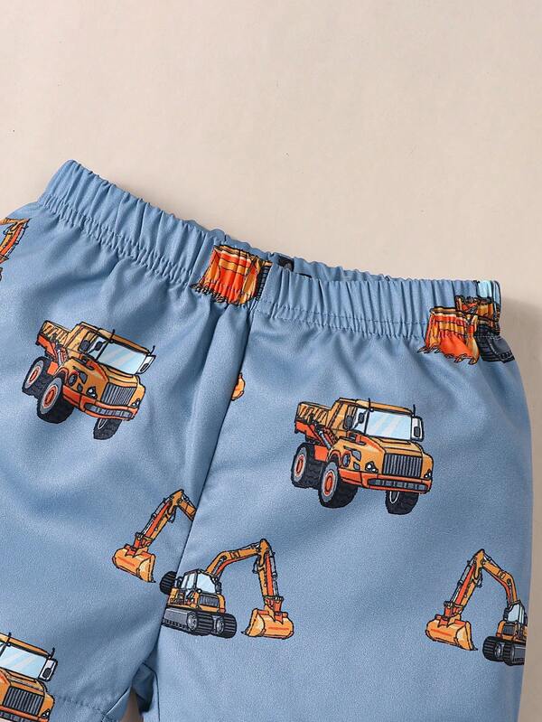 Conjunto de 2 piezas para bebé y niños pequeños, franela y shorts