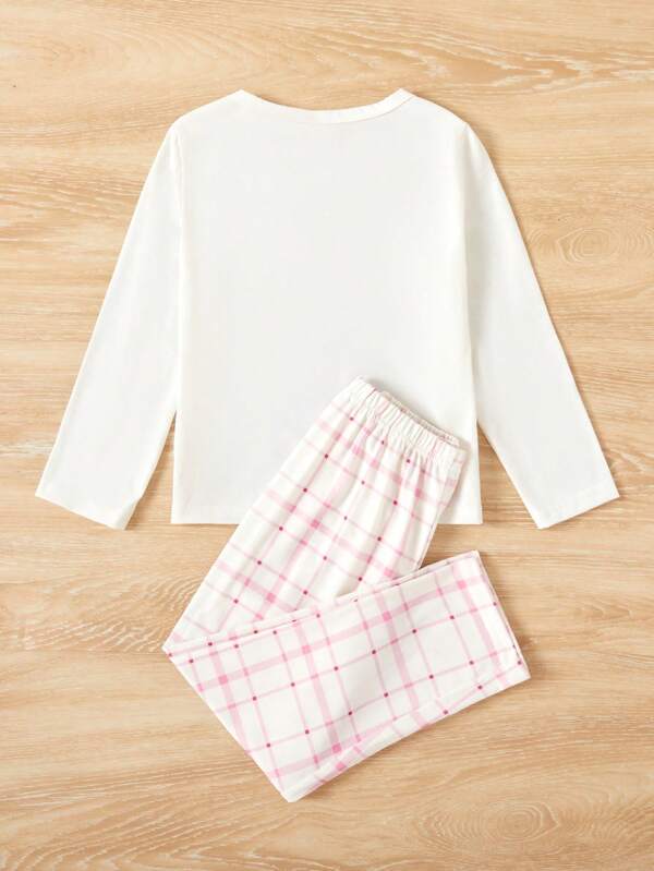 Conjunto de 2 piezas para niñas pequeñas, franela y mono