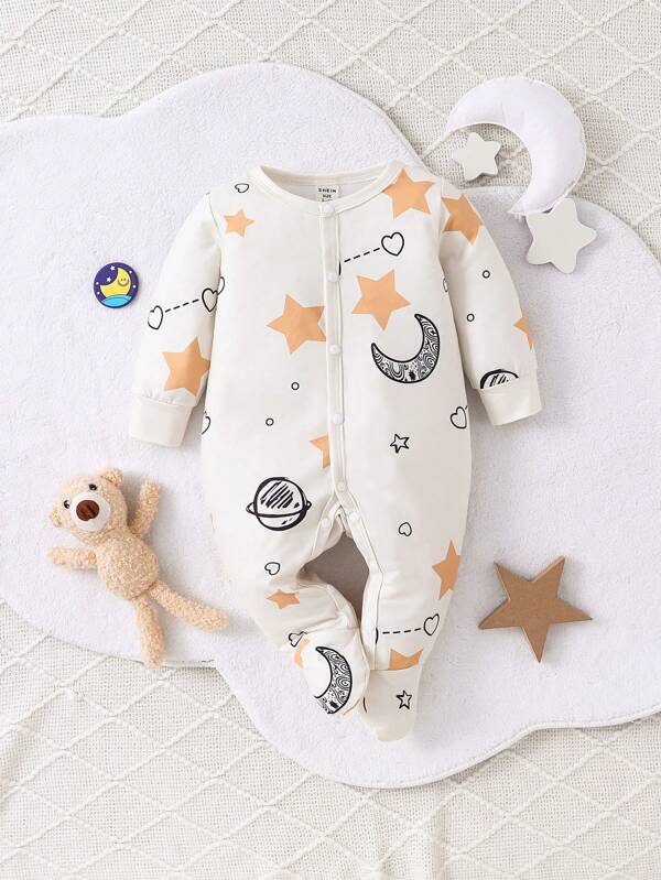 Mameluco de luna, estrellas y planeta para bebé niño
