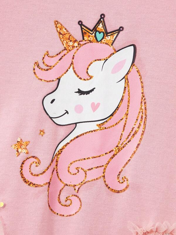 Blusa de unicornio para niña pequeña