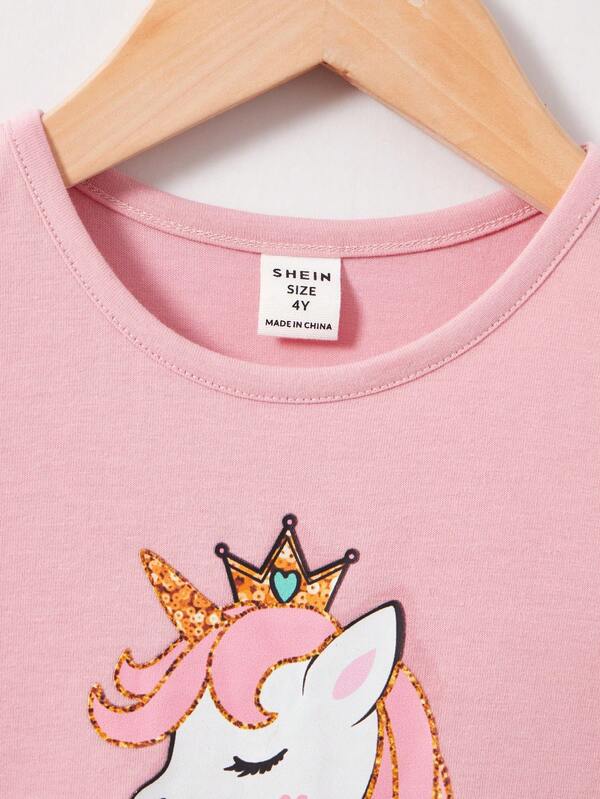 Blusa de unicornio para niña pequeña