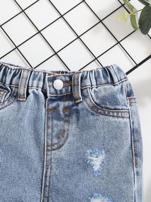 Shorts desgastados para bebé y niño pequeño