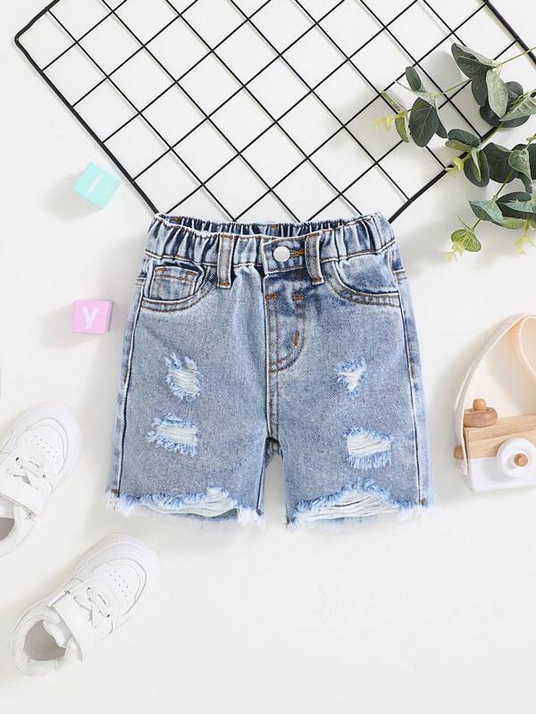 Shorts desgastados para bebé y niño pequeño