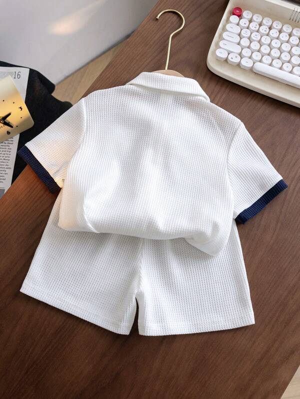 Conjunto de 2 piezas para niños pequeños, camisa y shorts