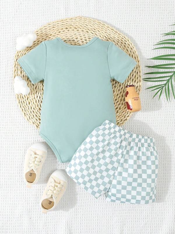 Conjunto de 2 piezas para bebé niño, body y shorts