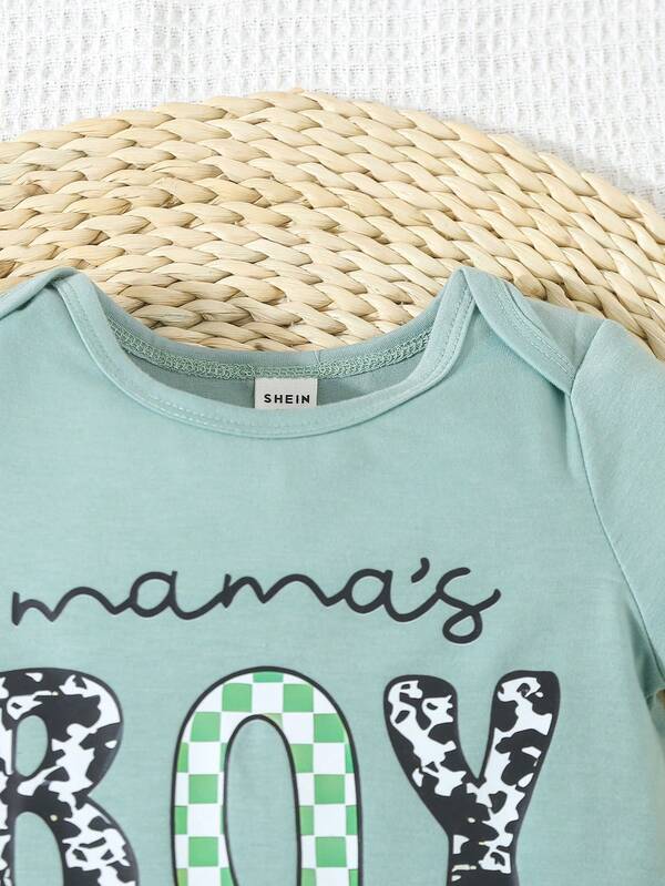 Conjunto de 2 piezas para bebé niño, body y shorts