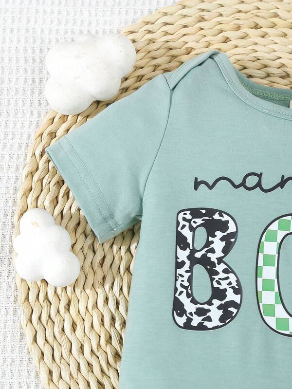 Conjunto de 2 piezas para bebé niño, body y shorts