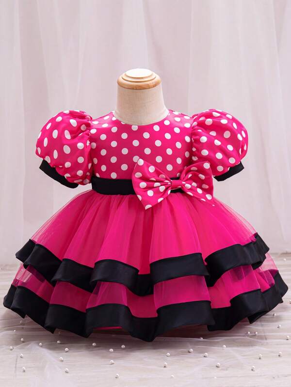 Vestido estilo Minnie para bebé y niñas pequeñas