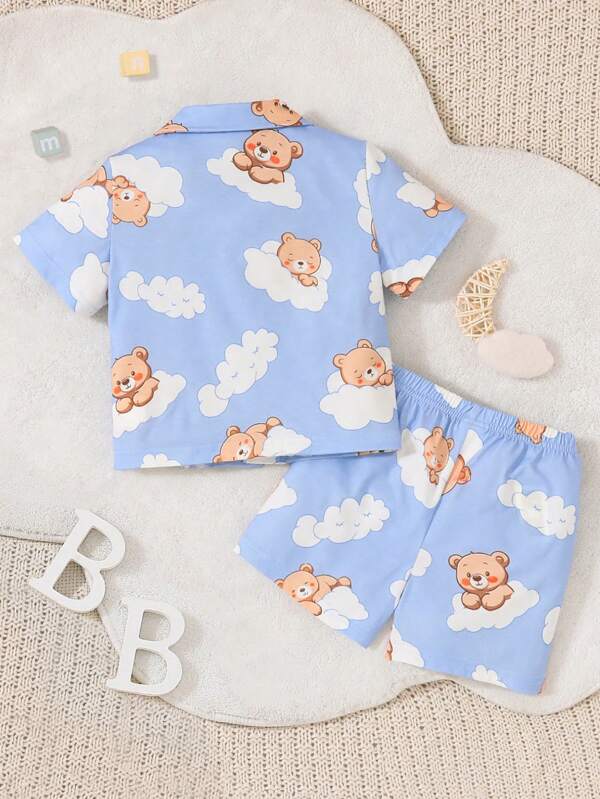 Conjunto de 2 piezas para bebé y niños pequeños, camisa y shorts