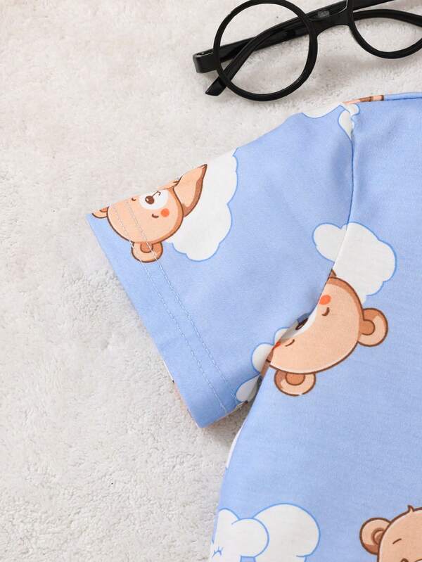 Conjunto de 2 piezas para bebé y niños pequeños, camisa y shorts