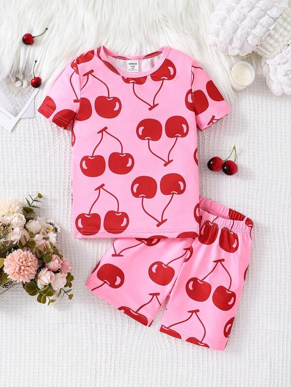 Conjunto de 2 piezas para niñas pequeñas, franela y short