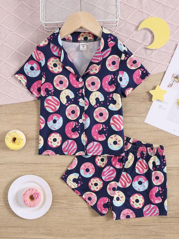 Conjunto de 2 piezas para niñas pequeñas, franela y short