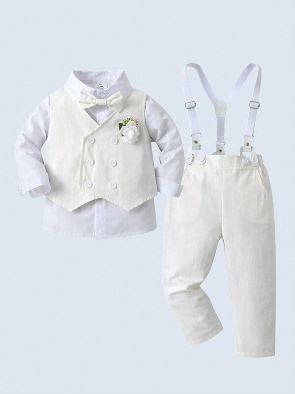 Set de 3 piezas para bebé y niño pequeño, camisa, chaleco y pantalón