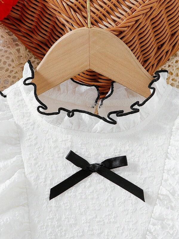 Conjunto de 2 piezas para bebé y niñas pequeñas, blusa y falda