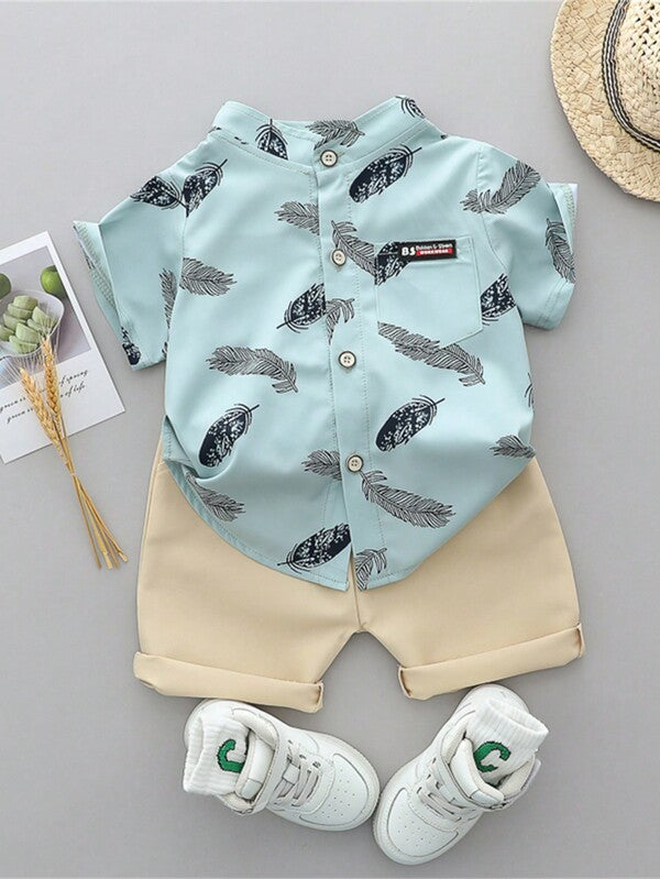 Conjunto de 2 piezas para bebé y niños pequeños, camisa y shorts