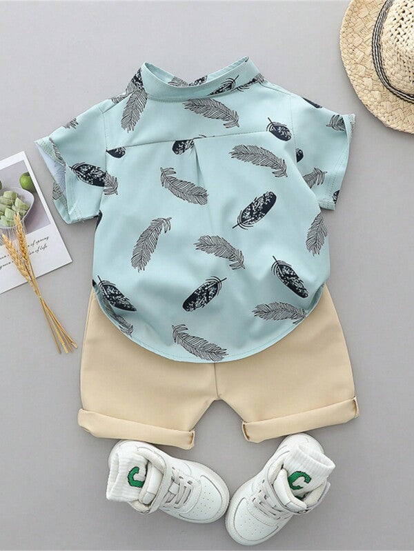 Conjunto de 2 piezas para bebé y niños pequeños, camisa y shorts