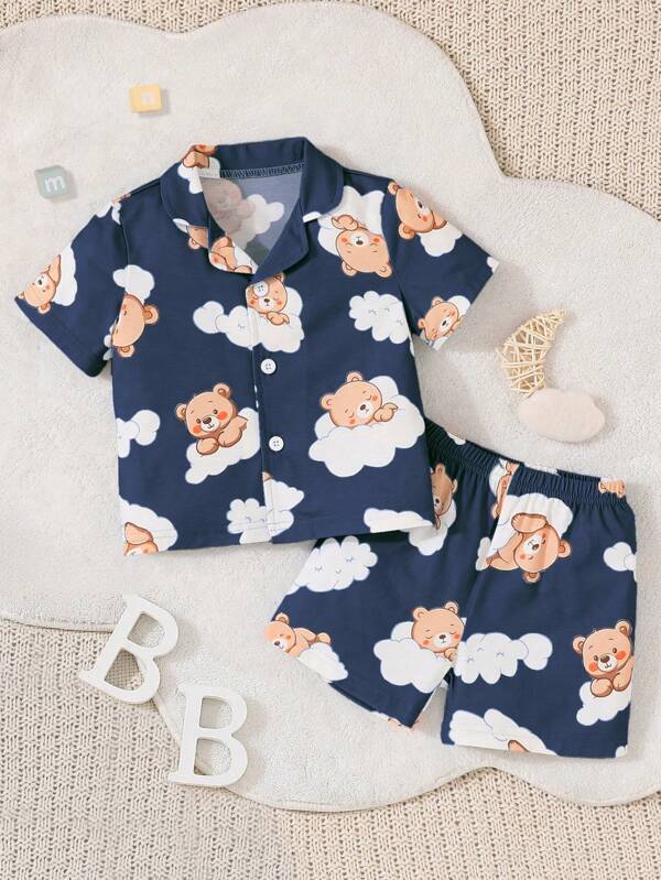 Conjunto de 2 piezas para bebé y niños pequeños, camisa y shorts