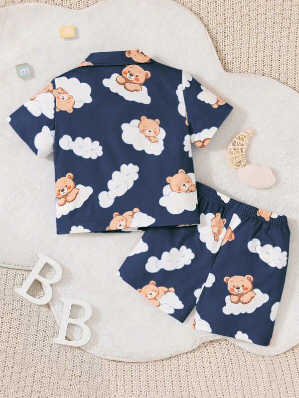 Conjunto de 2 piezas para bebé y niños pequeños, camisa y shorts