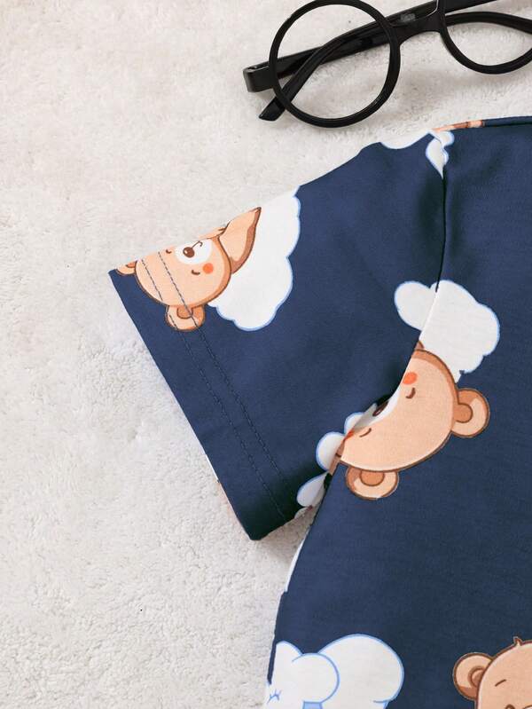Conjunto de 2 piezas para bebé y niños pequeños, camisa y shorts